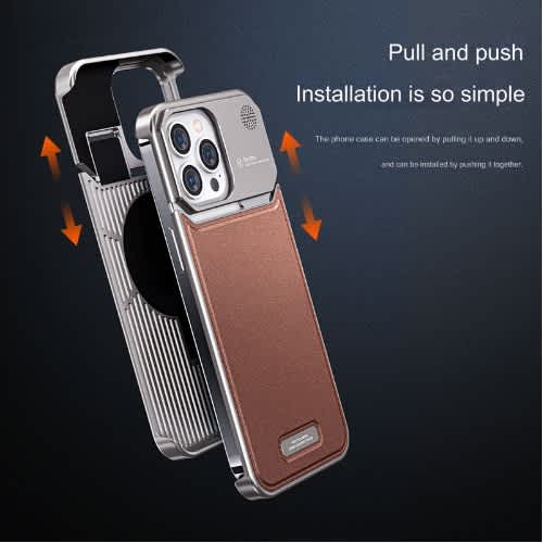 Iphone 15 Pro Max Case Metal Frameless Slim Anti-scratch Magsafe With Fragrance Diffuser Brown