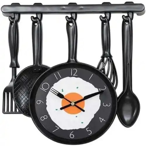 Frying Pan Design Kitchen Wall Clock