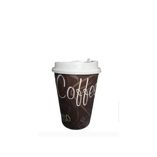 Paper Coffee Cups With Lids - 50 Pieces - 8oz
