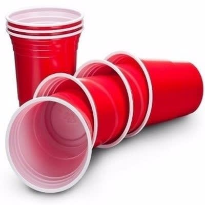 Disposable Cups - Red and White - Pack Of 25