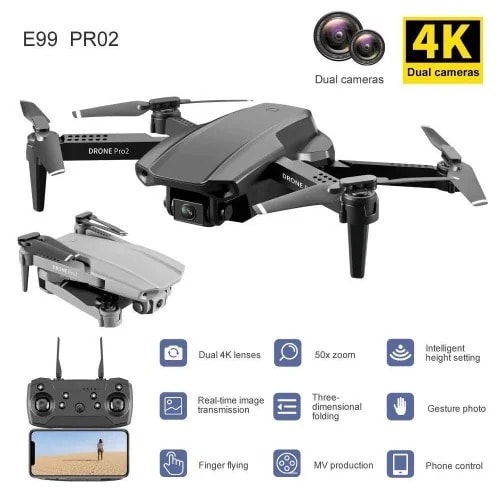Mini Wifi Quadcopter Drone With 4k Dual Camera 360° Rotation