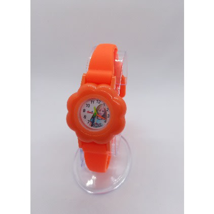Analog Silicone Watch - Barbie Doll Cartoon Character  -Orange