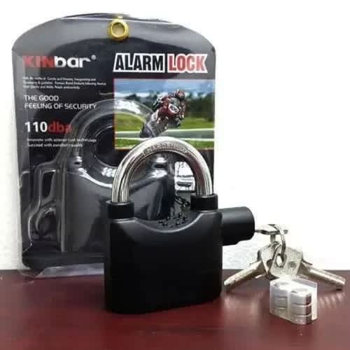 Security Anti-theft Padlock 110db Siren Alarm Lock/3 Sets
