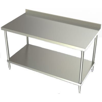 2-layers Commerical Stainless Steel Industrial Work Table With Border And Backsplash 6ft
