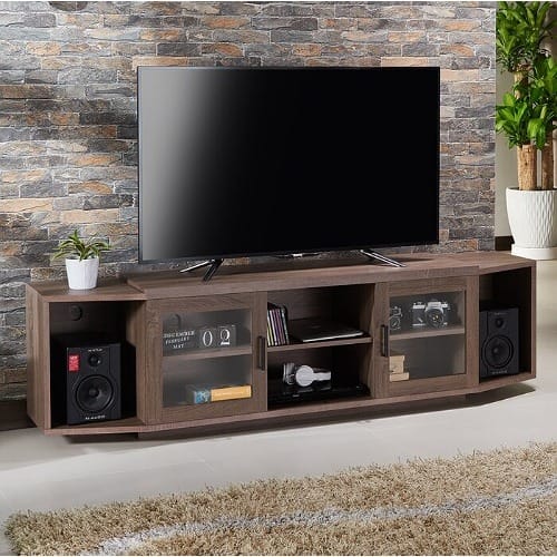 Sadia Besant TV Stand For Televisions Up To 78" - Chestnut Brown