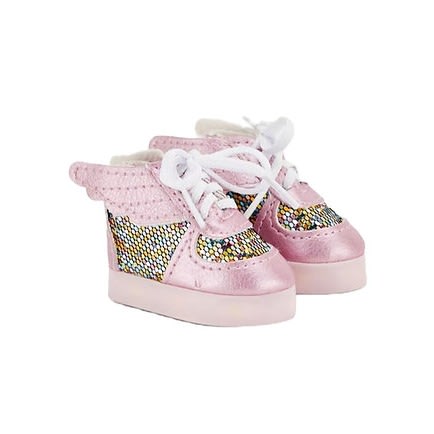 Flutter Fun Light Up Shoes With Wings For 14" Dolls - Pink