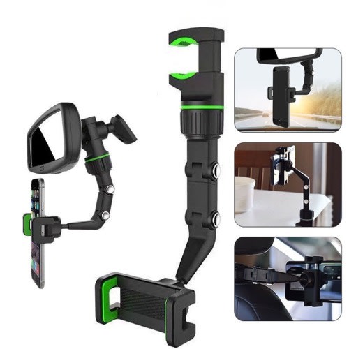 Multifunctional Rearview Mirror 360° Car Phone Holder