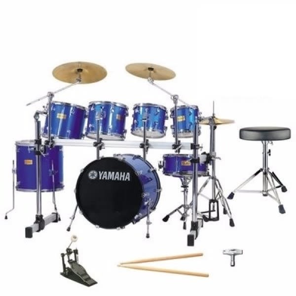 7 Set Professional Drum Set - Blue