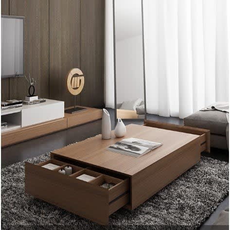 Modern Coffee Table With Storage - Brown