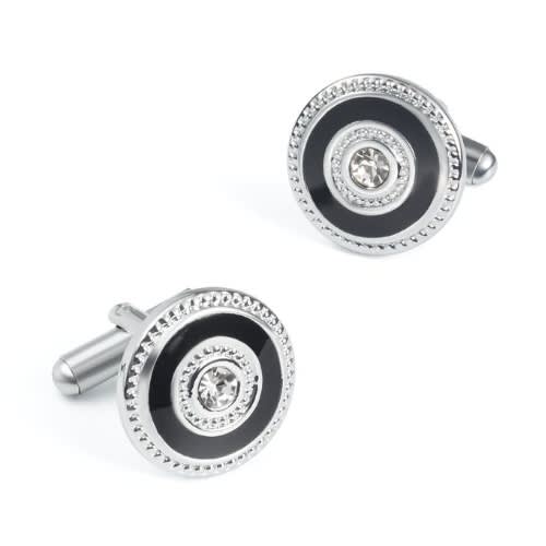 Men Cufflinks - SilverBlack