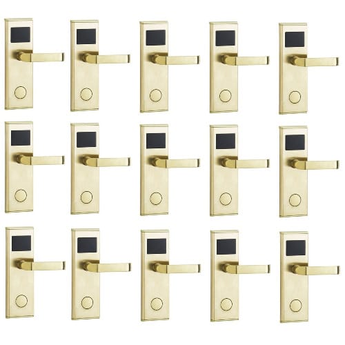 Door Lock With RFID Card Access Control - Gold - 15 Set