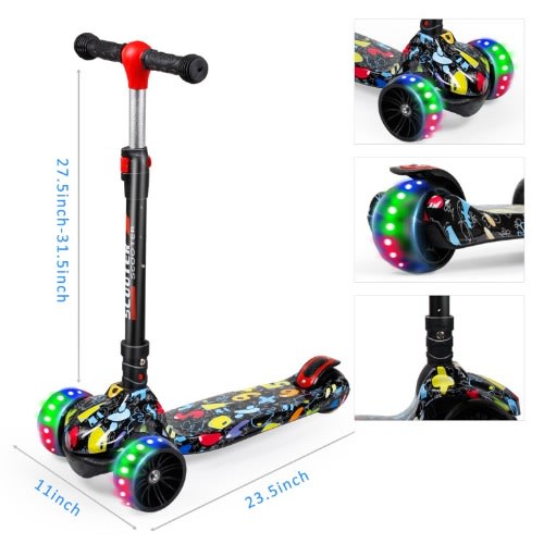 Adjustable Children Scooter With 3 Flashing Wheels