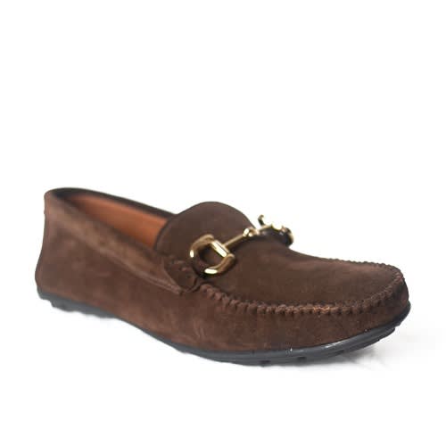 Men Loafers Suede Shoes - Chocolate