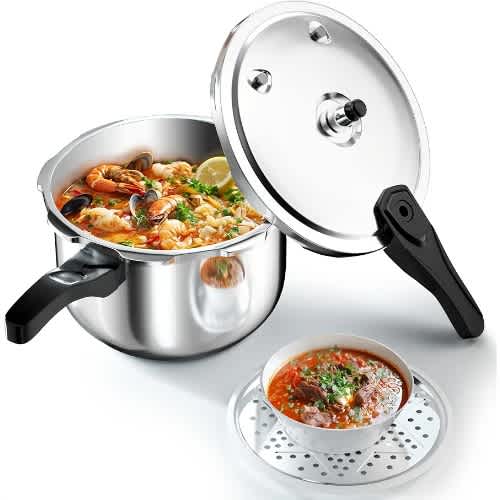 7.5L Aluminium Pressure Cooker Plus Extra Rubber Gasket And Safety Valve