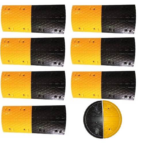 7m Rubber Traffic Speed Breaker Bump Hump with End Caps