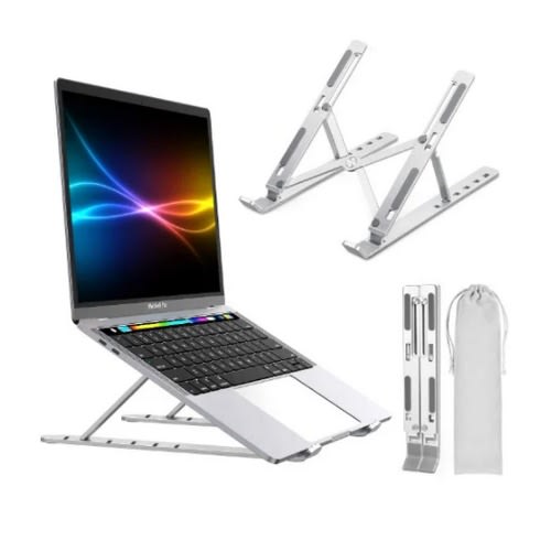 Aluminium Foldable Laptop Stand - Silver