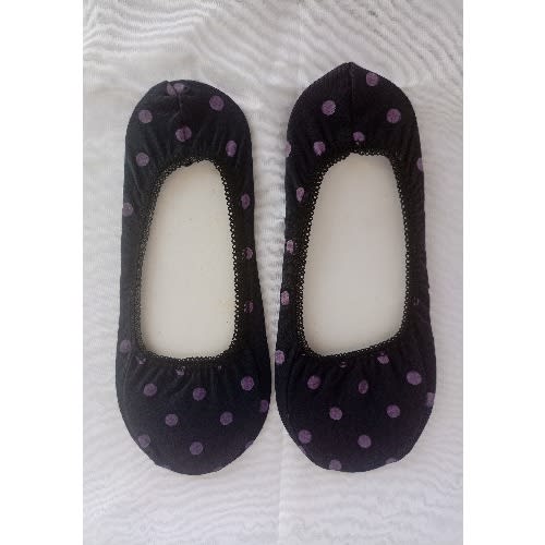 Women's Red Apple Socks For Flats - Black & Purple