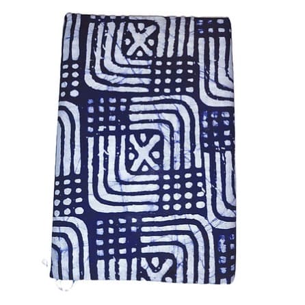 Handcrafted Batik Cotton Fabric - Abstract Blue White - approx 5 Yards