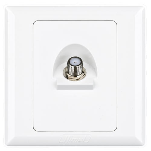 Himel Tv Socket, Advanced Series, 1 Gang, Satellite Socket F Type, White - Hwda1ss