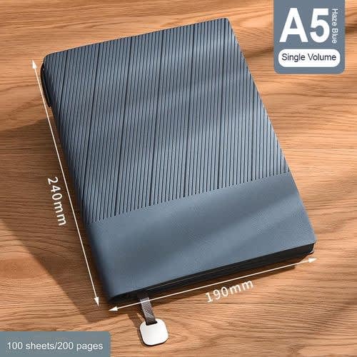 A5 Diary & Jotting Note Book - Pen Holder Journal - 200 Pages - Grey