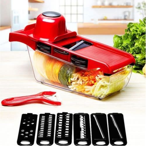10 In 1 Fruits Vegetable Chopper Slicer Grater Cutter - Red