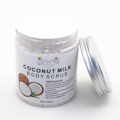 Coconut Milk Body Scrub Anti Cellulite & Exfoliator, Natural Skin Care Formula