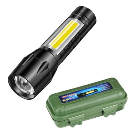 Usb Charge Xpe+cob Led Light Torch