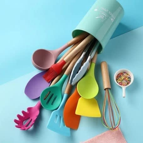 Multicolored Nonstick Utensil Set - 12 Pieces