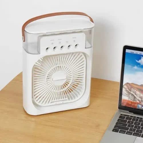 Usb Led Night Light + Portable Air Cooler Fan - 7 Colors - 7 Inches