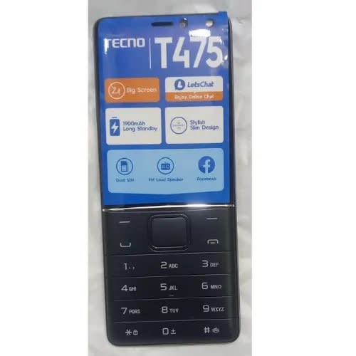 T475 - 2.8 Qvga - 0.08mp Front - 0.08mp Camera - 1900mAh - Dual Sim -black