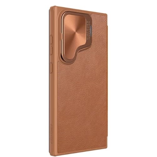 Qin Prop Leather Case For Samsung Galaxy S24 Ultra - Brown