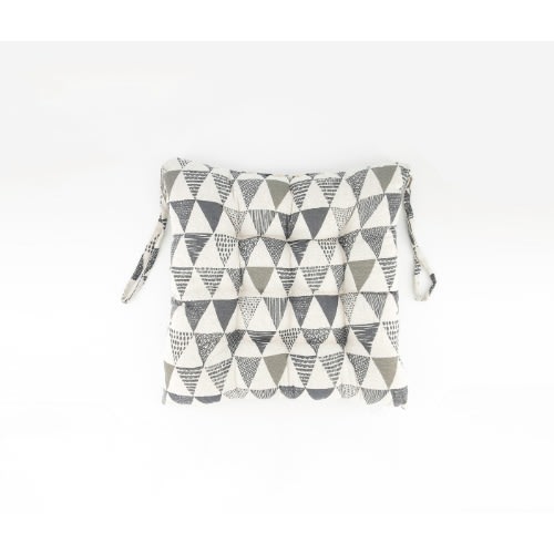 Chair Pad With Printing Pillow - Beige/grey