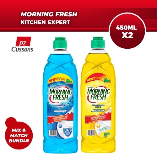 Mix & Match Bundle - Antibacterial & Zesty Lemon Dish Washing Liquid - 450ml Each
