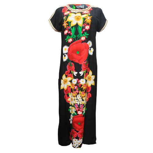 Nahla Maxi Dress With Weave Neckline Detail - Multicolor