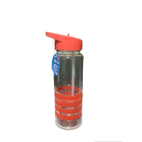 Home Connection Flip Top Straw Water Bottle - Red  Bpa Free - 750ml