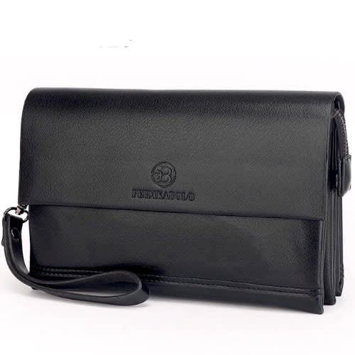 Vlabel Men's Classie Vogue Hand Wallet Purse - Black