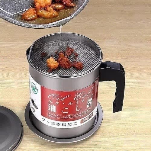 Stainless Steel Oil Filter And Storage Container - 1.4litres