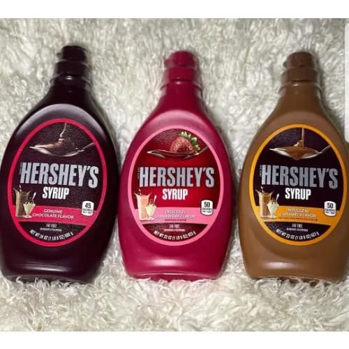 Hersheys Chocolate, Strawberry And Caramel Flavour Syrup - 680g X3