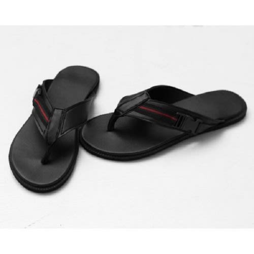 Black Leather Pam Slippers