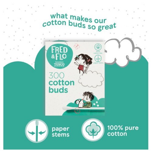 Fred & Flo Cotton Buds -300 Buds