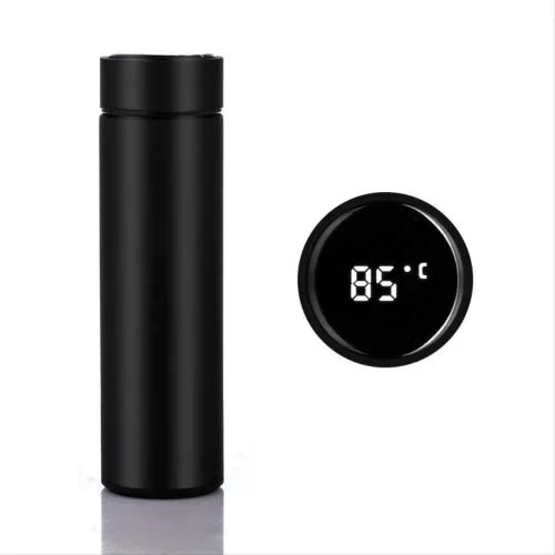 Smart Vacuum Insulated Water Bottle - Led Temperature Display - 500ml - Black