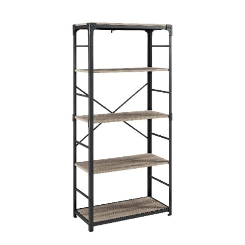 Walker Edison Angle Iron Urban Industrial Bookshelf - Driftwood