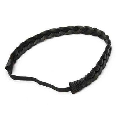 Elastic Bohemian Braided Hair Band - Black