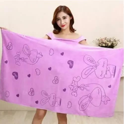 Microfiber Wrap Around Bath Towel - Purple
