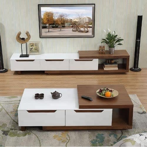 Nikky - Glossy Romeo Tv Stand With Center Table- Multicolor