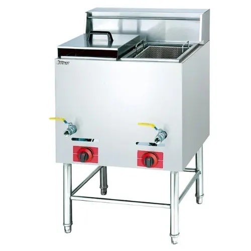 Double Gas Deep Fryer With Stand - 15L Each - 30L