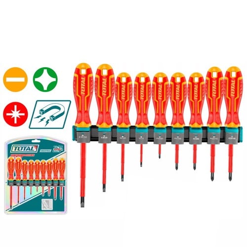 Total 6pcs Insulated Screwdriver Set Electrician Screwdriver With Aluminum Frame, 1000v Vde