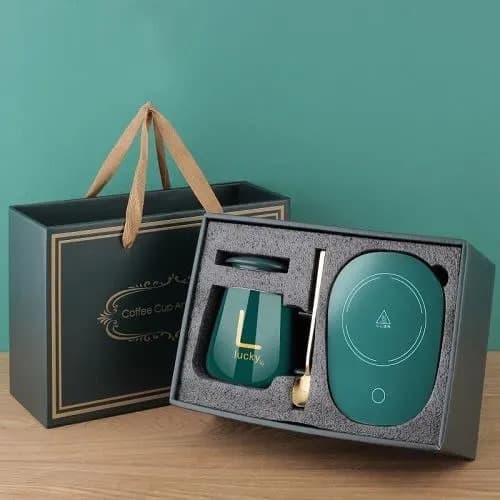 Ceramic Coffee Cup With Automatic Heating Pad