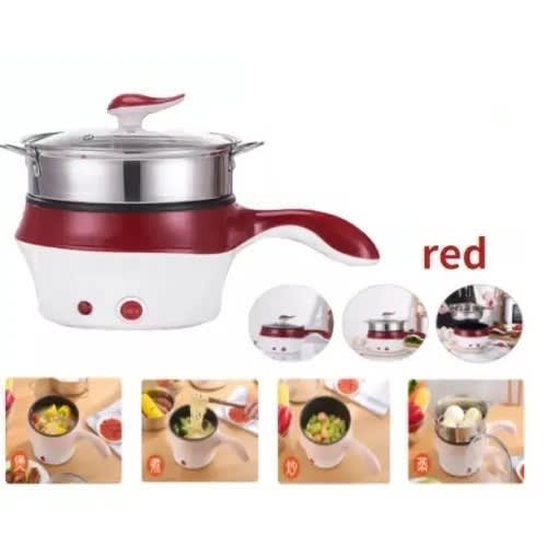 Double Layer Multi-function Non-stick Frying Pan & Electric Cooking Pot - 18cm