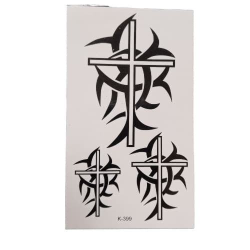 Three Cross Temporary Waterproof Tattoo Sticker